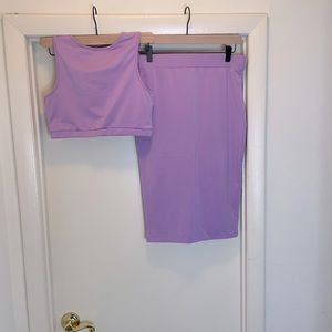 2pc crop top and skirt set